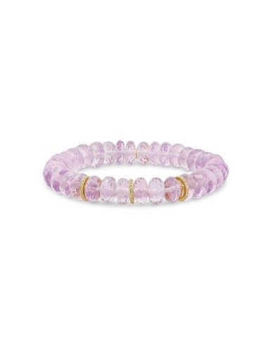 14k Lavender Amethyst Bracelet with Diamond Rondelles - 9mm d'Europe débarque