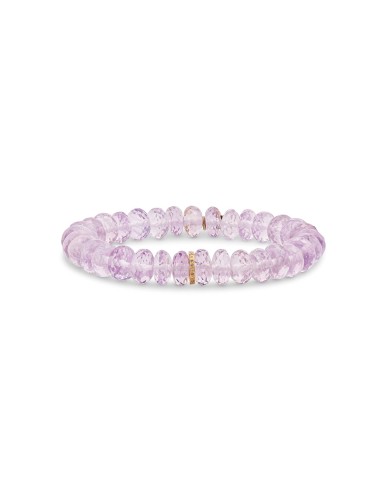 14k Lavender Amethyst Bracelet with Diamond Rondelle - 9mm Dans la société mordern