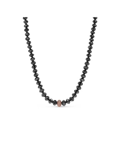 14k Black Diamond Knotted Necklace with Diamond Donut - 18" "One of a Kind" ou a consommer sur place