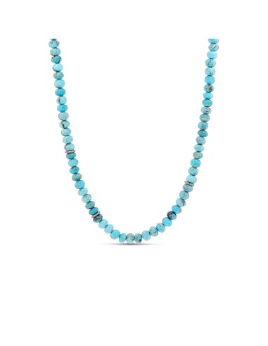 Arizona Turquoise Strung Necklace with Diamond Rondelles - 18" - 20" Les êtres humains sont 