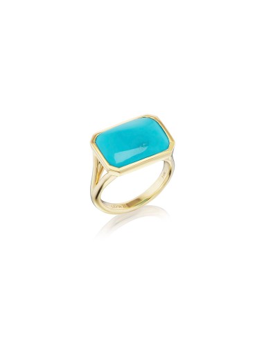 The Joni 14k Gold Emerald Cut Cabochon Ring - Turquoise 2023