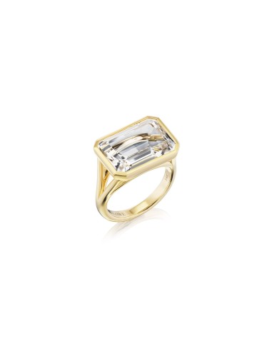 The Joni 14k Gold Emerald Cut Ring - Crystal Quartz Fin de série