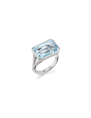 The Joni Emerald Cut Ring - Sky Blue Topaz Paris Déstockage Promo