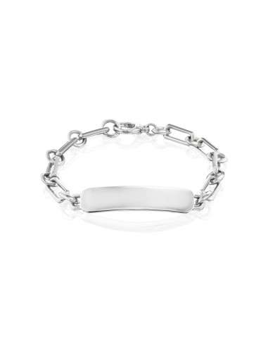 Custom Engravable Silver Soho ID Bracelet destockage