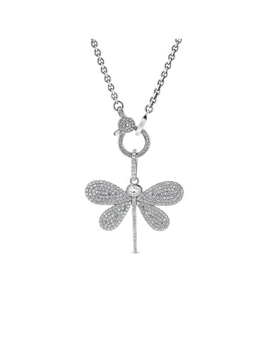 White Topaz and Diamond Dragonfly Pendant Venez acheter