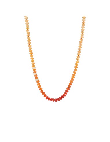 14k Ombre Mexican Fire Opal Knotted Necklace with Rondelles - 21" JUSQU'A -70%! 