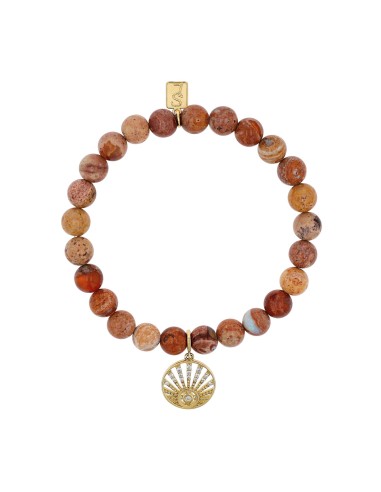 14k Mexican Fire Opal Bracelet with Diamond Sunrise Charm Toutes les collections ici