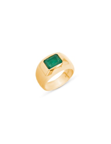 14k Yellow Gold and Emerald Bombé Ring "One of a Kind" d'Europe débarque