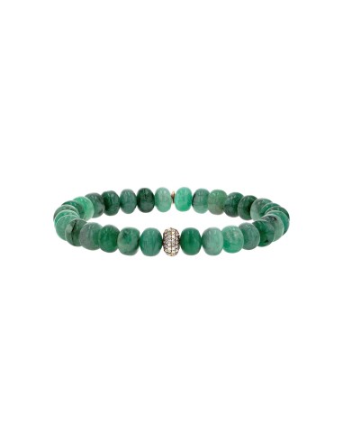 14k Emerald Beaded Bracelet with Diamond Donut - 8mm de l' environnement