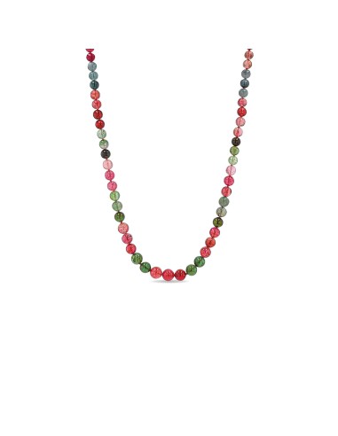 14k Mix Tourmaline Graduated Round Knotted Necklace "One of a Kind" soldes