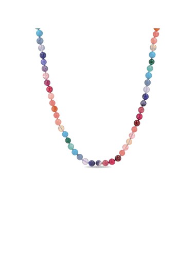 14k Multi Color Gemstone Graduated Knotted Necklace - 17" Comment ça marche