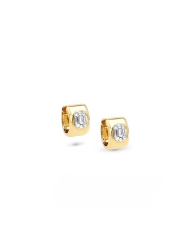 18k Illusion Diamond Thick Huggie Earrings des créatures d'habitude