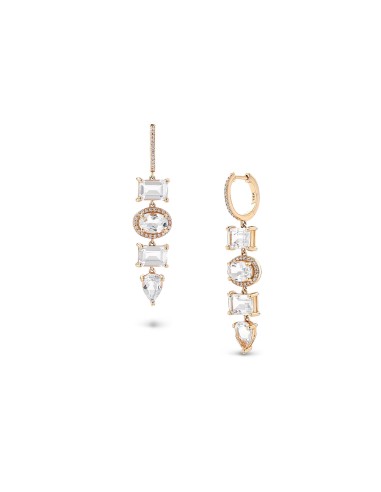 14k White Topaz Multi Shape Drop Earrings "One of a Kind" Fin de série