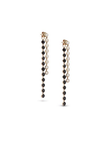 14k Black & White Diamond Front & Back Drop Earrings "One of a Kind" de la marque