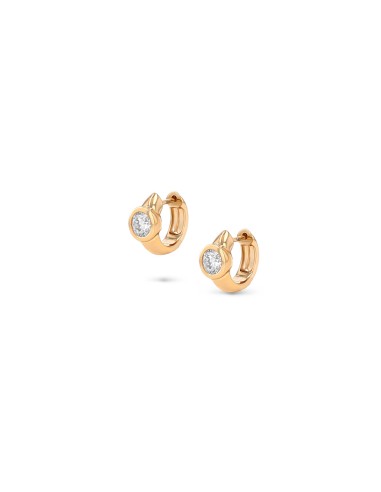 14k Bezel Set Diamond Huggie Earrings offre 