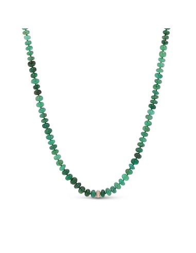 14k Emerald Knotted Necklace with Diamond Donut - 18" prix