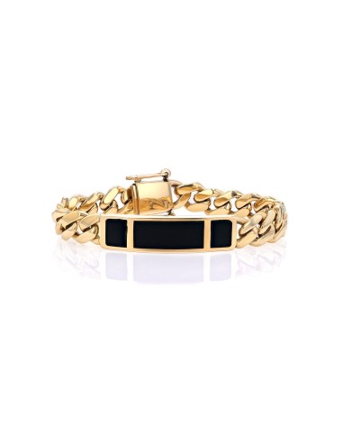 Mr. LOWE Men's 14k Onyx ID Bracelet ou a consommer sur place