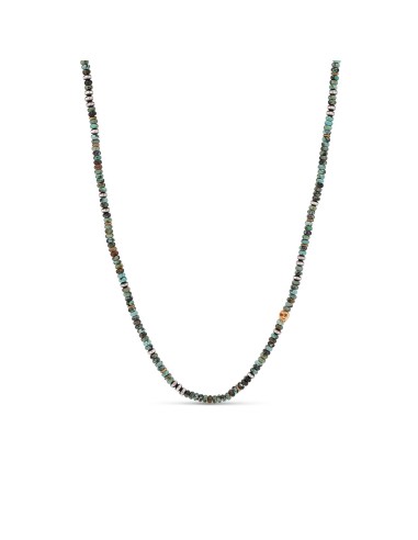 Mr. LOWE Men's African Turquoise with Carved Skull Necklace - 23" soldes