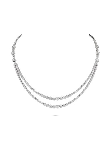 Double Layer Diamond Tennis Necklace la livraison gratuite