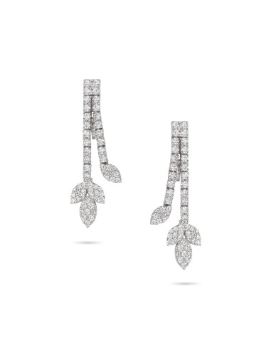 Floral Drop Diamond Earrings Economisez 