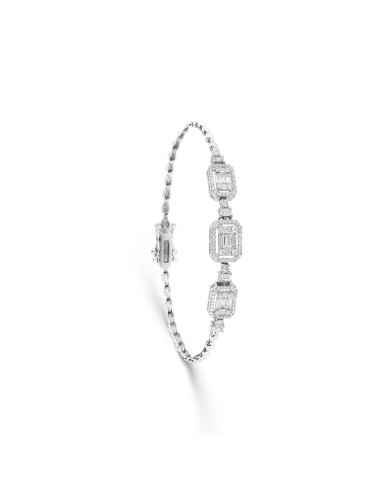 Emerald Cut illusion Diamonds Bracelet livraison gratuite