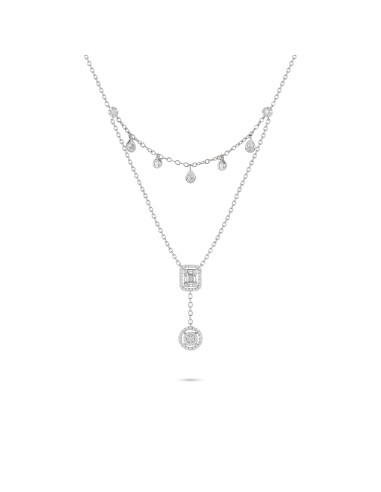 Layer Mixed Cut Diamond Lariat Necklace Les êtres humains sont 