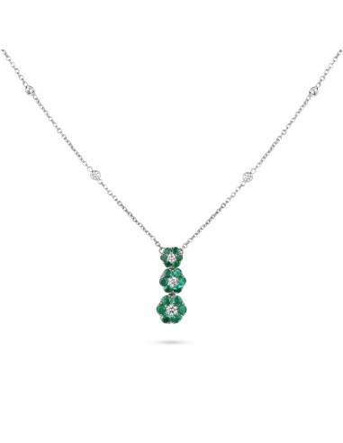 Emerald Floral Drop Diamond Necklace commande en ligne