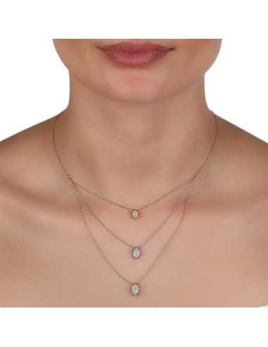 Three-Tone Layer Diamond Necklace les ligaments