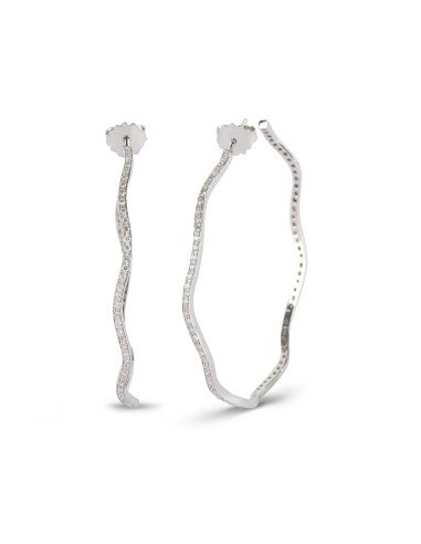 Diamond Wavy Hoop Earrings vente chaude votre 