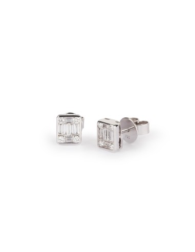 Baguette Illusion Diamond Studs À commander