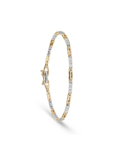 Two-Tone Gold Link & Diamond Bracelet Amélioration de cerveau avec