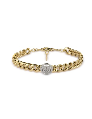 Two-Tone Cuban Link Diamond Chain Bracelet offre 