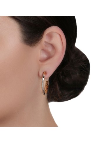 Diamond Linear Rose Gold Hoop Earrings 50-70% off 