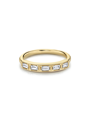 White Diamond Step Cut Stacking Band de technologie