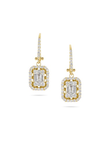 Small Illusion Drop Diamond Earrings Paris Déstockage Promo