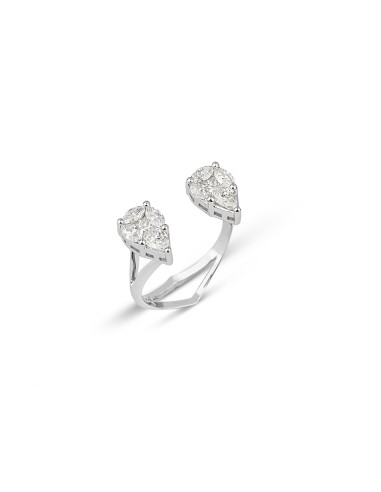 Double Pear Illusion Diamond Ring le des métaux précieux