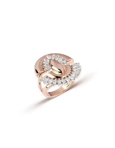 Rose Gold & Marquise Arc Diamond Ring Comparez plus de prix