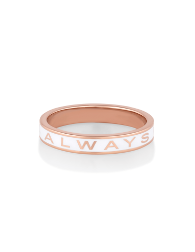 "Always" Gold Memory Ring - White Enamel 2 - 3 jours ouvrés.