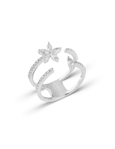 Floral Double Band Diamond Ring de technologie