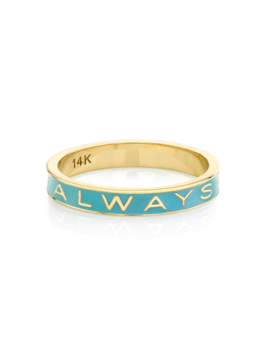 "Always" Gold Memory Ring - Robin's Egg Blue Enamel la colonne vertébrale