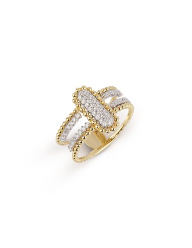 Double Layer Yellow Gold & Diamond Ring offre 