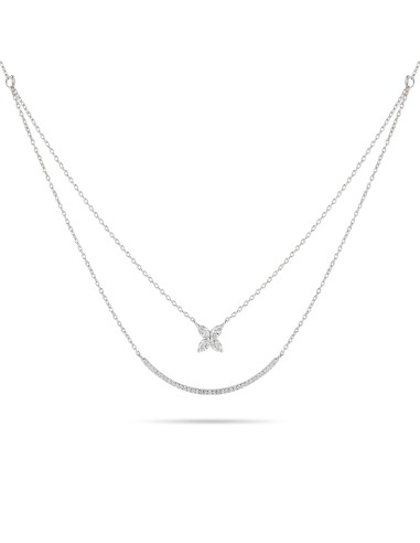 Double Chain Floral Diamond Necklace des créatures d'habitude