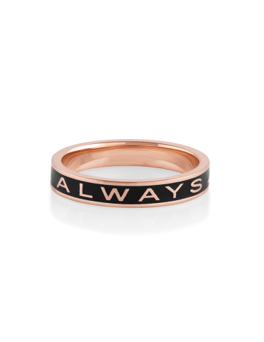 "Always" Gold Memory Ring – Black Enamel la livraison gratuite