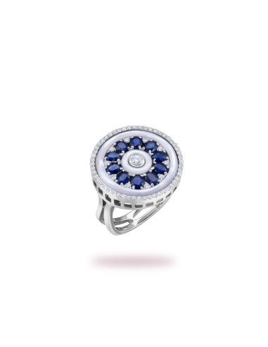 Sapphire & Diamond Medallion Style Ring des créatures d'habitude