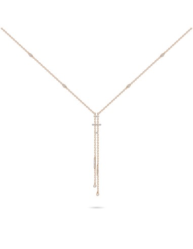 Rose Gold Drop Chain Diamond Necklace 50-70% off 